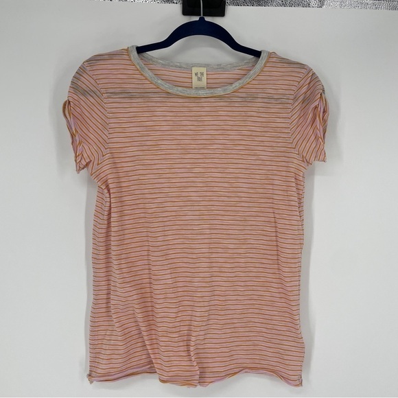 Free People Clare Stripe Tee - Pink Combo - Picture 2 of 5